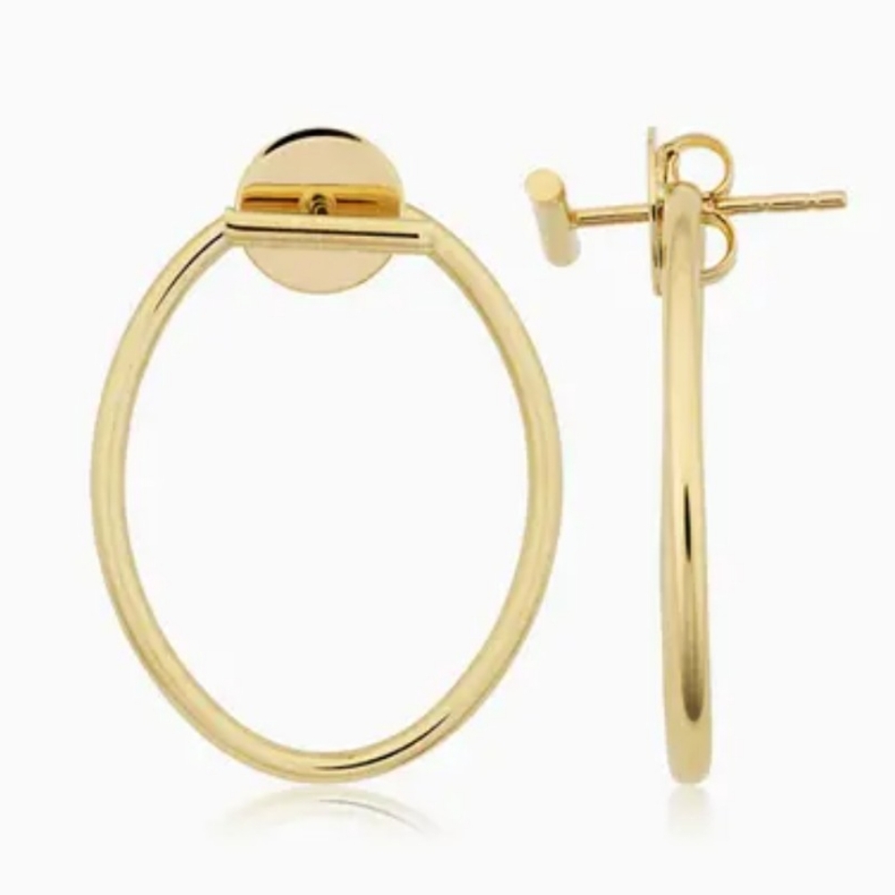 Oradina 14K Yellow Gold Roundabout Ear Jackets
